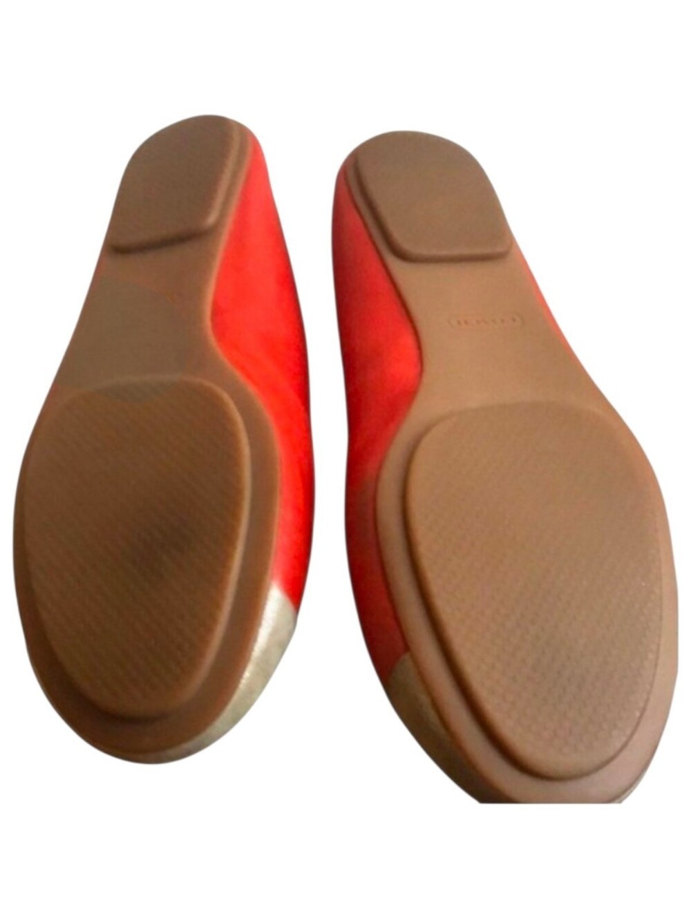 Rare Vintage Coach Lauren Signature Op Art Ballet Flats Size 8B Coral & Gold - Picture 9 of 11